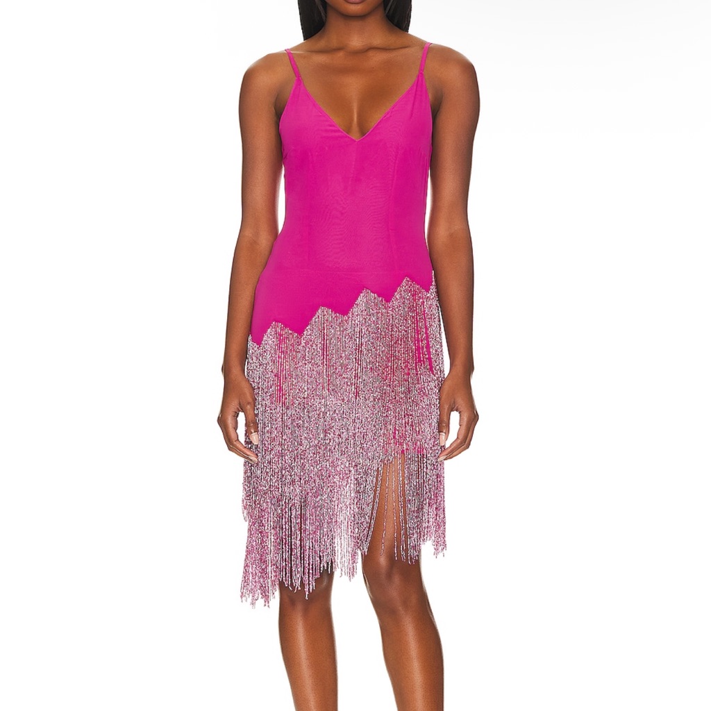 Nbd Fuchsia Fringe Dress